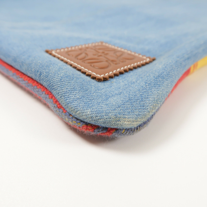 LOEWE 牛仔布/棉質Vertical Tote Strip手挽袋-12