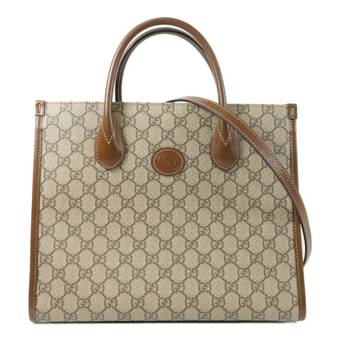 GUCCI 塗層帆布GG Retro Tote金扣手挽肩背兩用袋