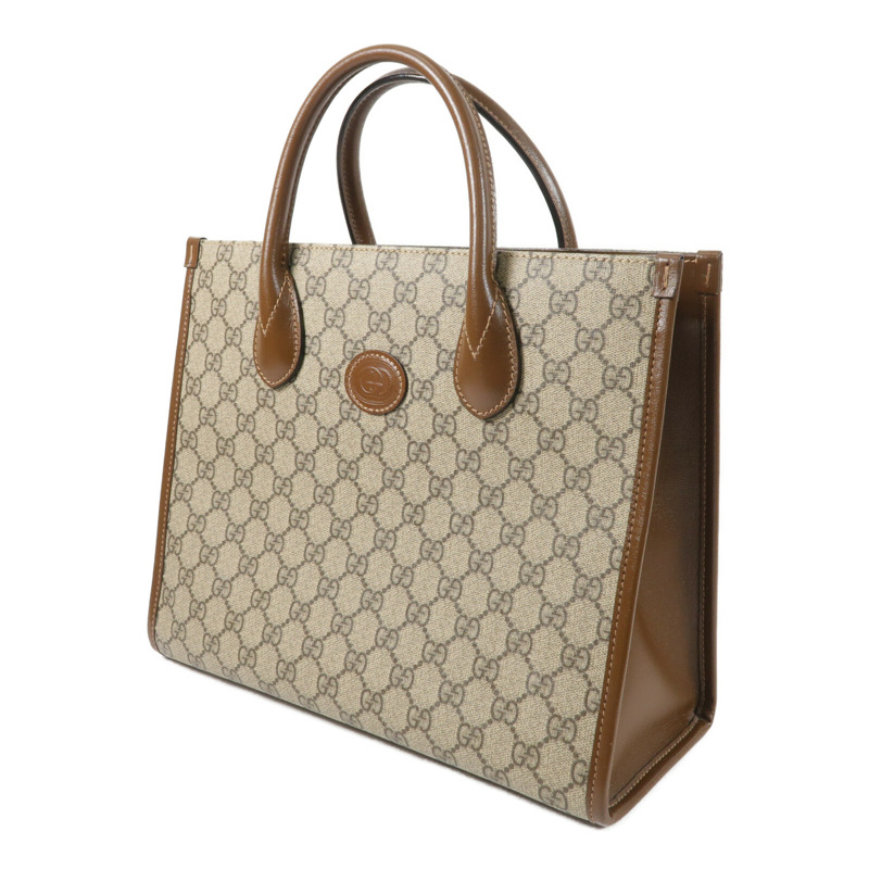 GUCCI 塗層帆布GG Retro Tote金扣手挽肩背兩用袋-1