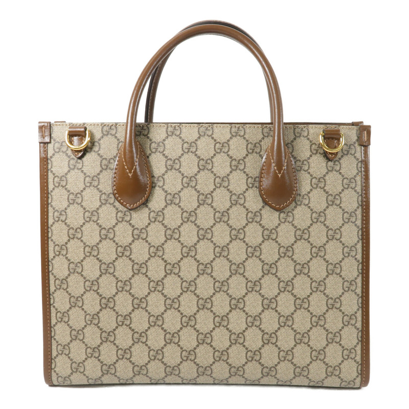 GUCCI 塗層帆布GG Retro Tote金扣手挽肩背兩用袋-2