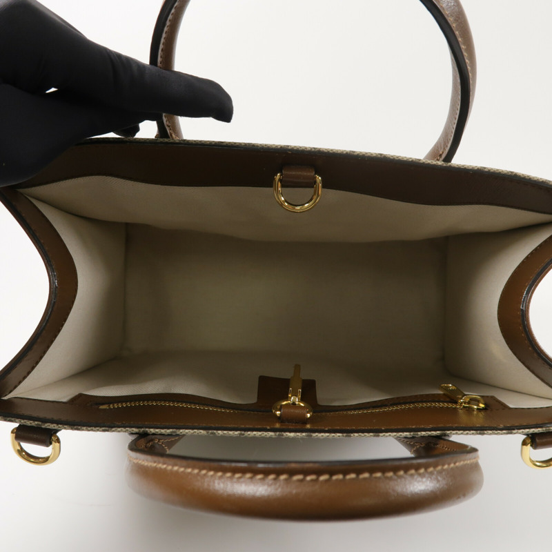 GUCCI 塗層帆布GG Retro Tote金扣手挽肩背兩用袋-4