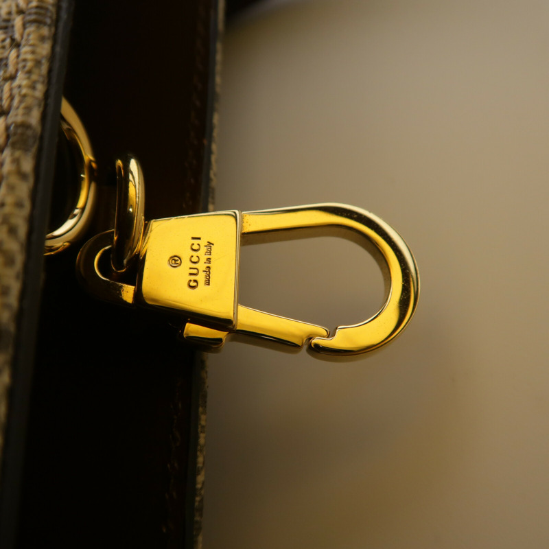 GUCCI 塗層帆布GG Retro Tote金扣手挽肩背兩用袋-7