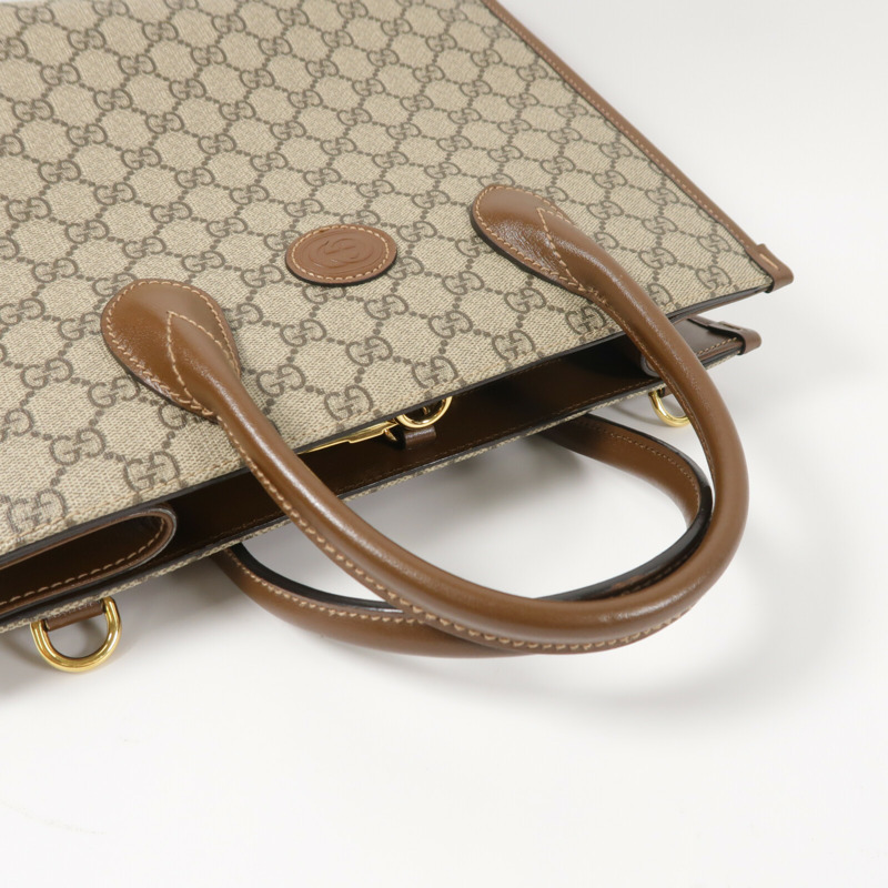 GUCCI 塗層帆布GG Retro Tote金扣手挽肩背兩用袋-8