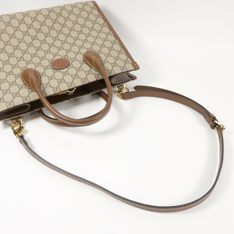 GUCCI 塗層帆布GG Retro Tote金扣手挽肩背兩用袋-9