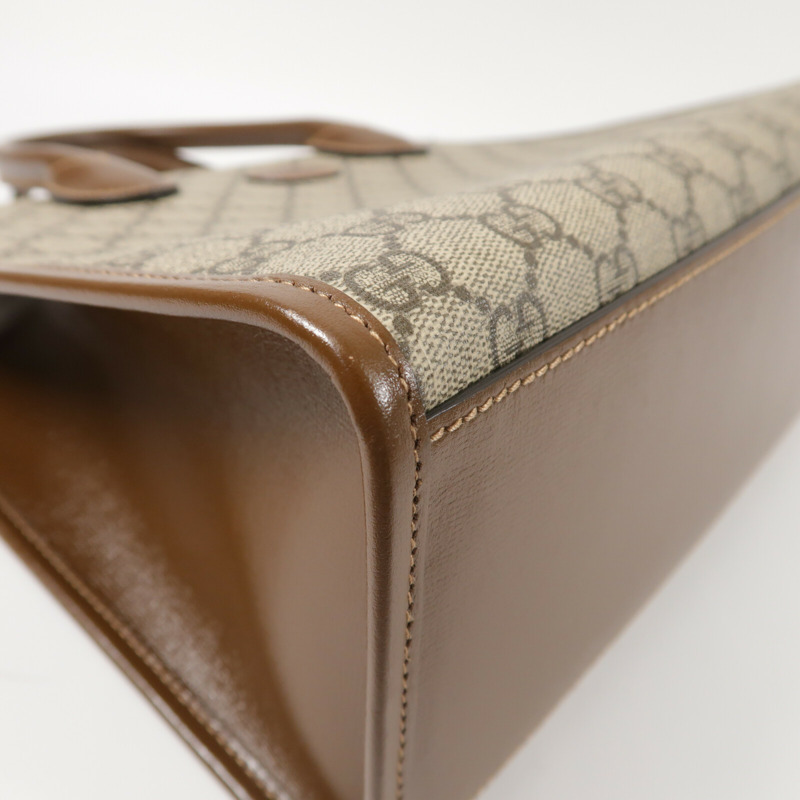 GUCCI 塗層帆布GG Retro Tote金扣手挽肩背兩用袋-11