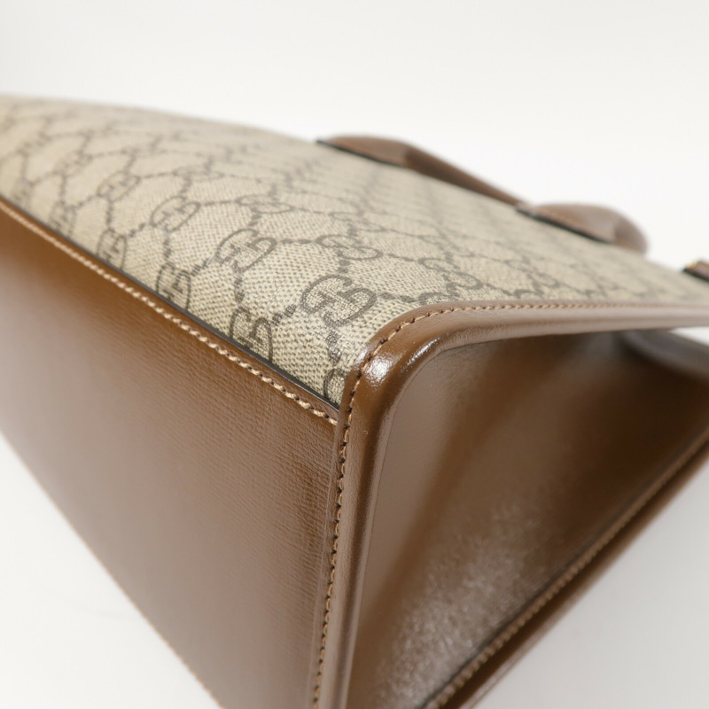 GUCCI 塗層帆布GG Retro Tote金扣手挽肩背兩用袋-14