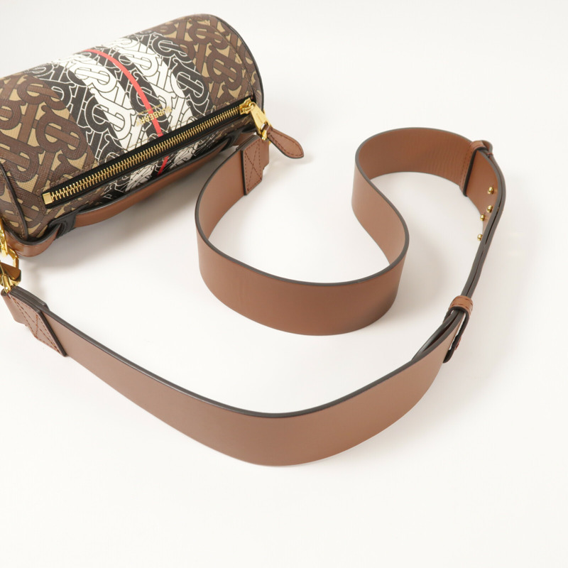 BURBERRY 塗層帆布Mongram Stripe金扣手挽肩背兩用袋-6