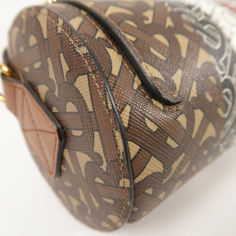 BURBERRY 塗層帆布Mongram Stripe金扣手挽肩背兩用袋-8