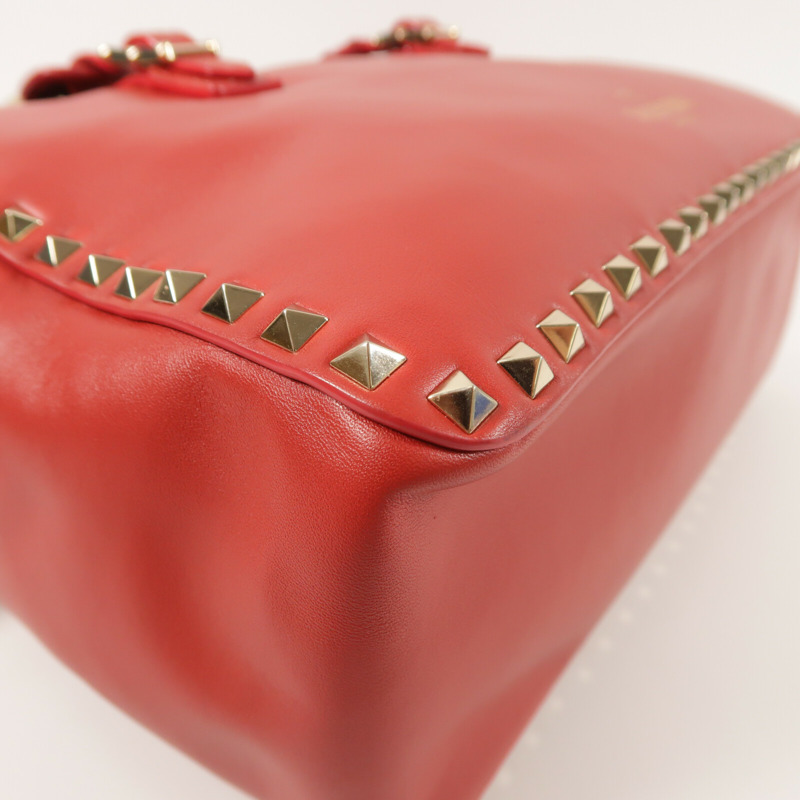 Valentino 牛皮皮革Boston Bag銀扣手挽肩背兩用袋-9