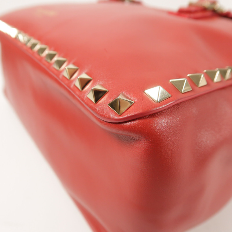 Valentino 牛皮皮革Boston Bag銀扣手挽肩背兩用袋-10