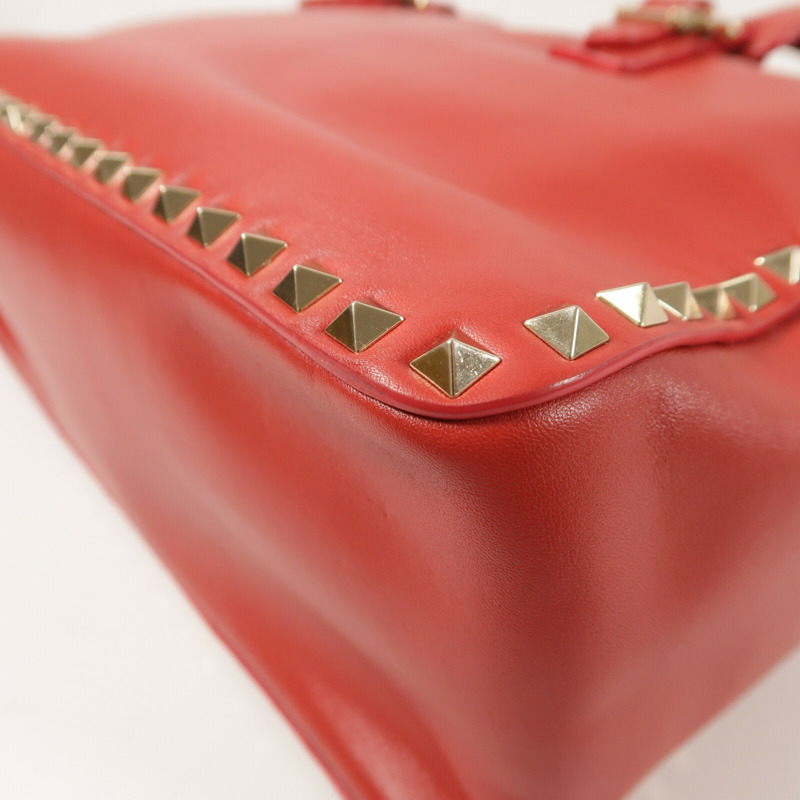 Valentino 牛皮皮革Boston Bag銀扣手挽肩背兩用袋-12