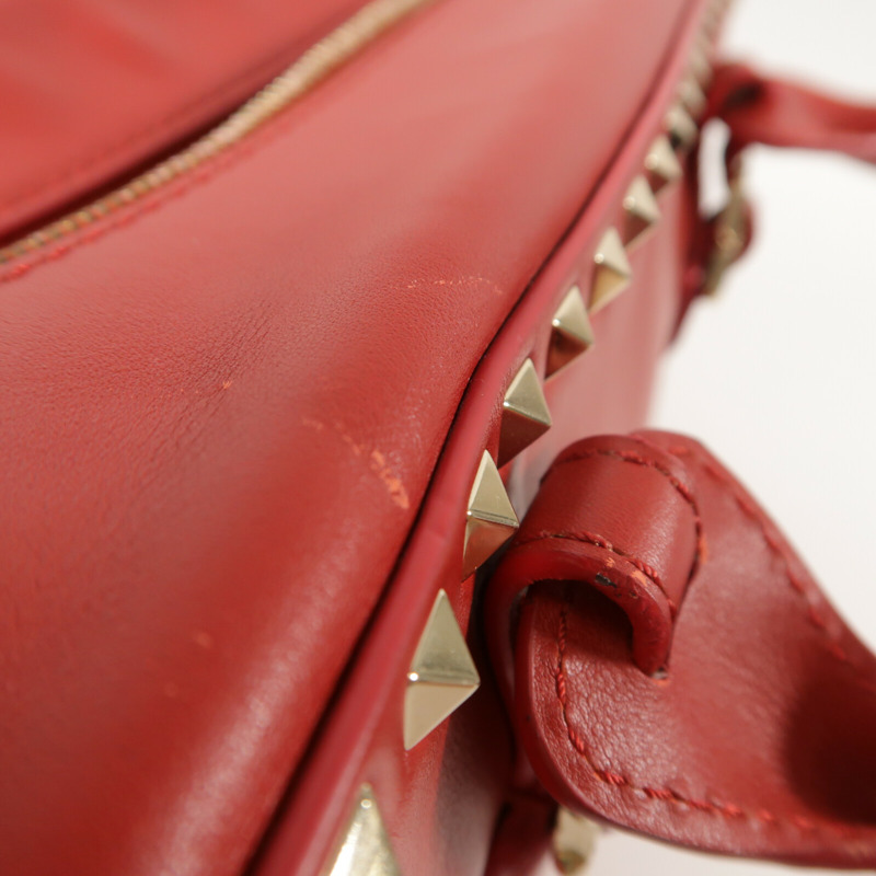 Valentino 牛皮皮革Boston Bag銀扣手挽肩背兩用袋-14