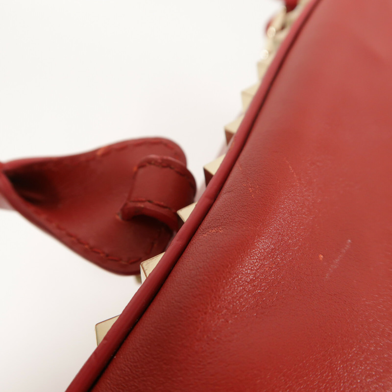 Valentino 牛皮皮革Boston Bag銀扣手挽肩背兩用袋-15