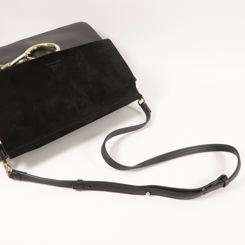 Chloe 麂皮/牛皮皮革Faye金扣手挽肩背兩用袋-8