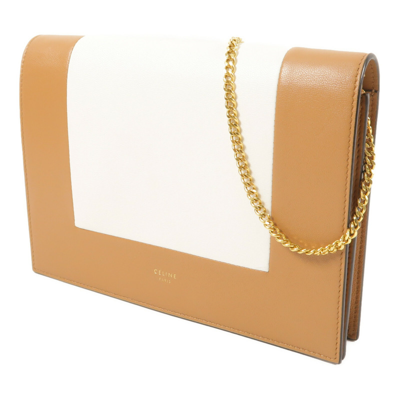 CELINE 牛皮皮革Frame Wallet On Chain金扣鏈帶肩背袋-1