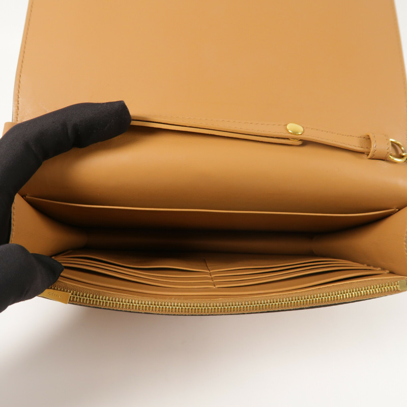 CELINE 牛皮皮革Frame Wallet On Chain金扣鏈帶肩背袋-4