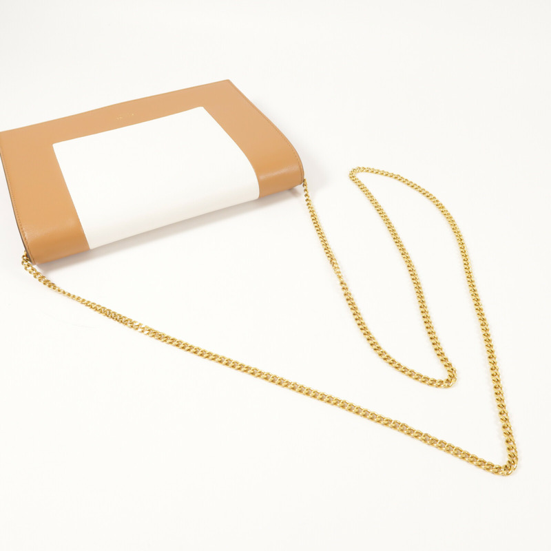 CELINE 牛皮皮革Frame Wallet On Chain金扣鏈帶肩背袋-7