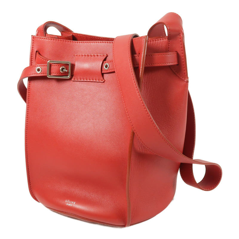 CELINE 牛皮皮革Big Bag Bucket銀扣肩背袋-1