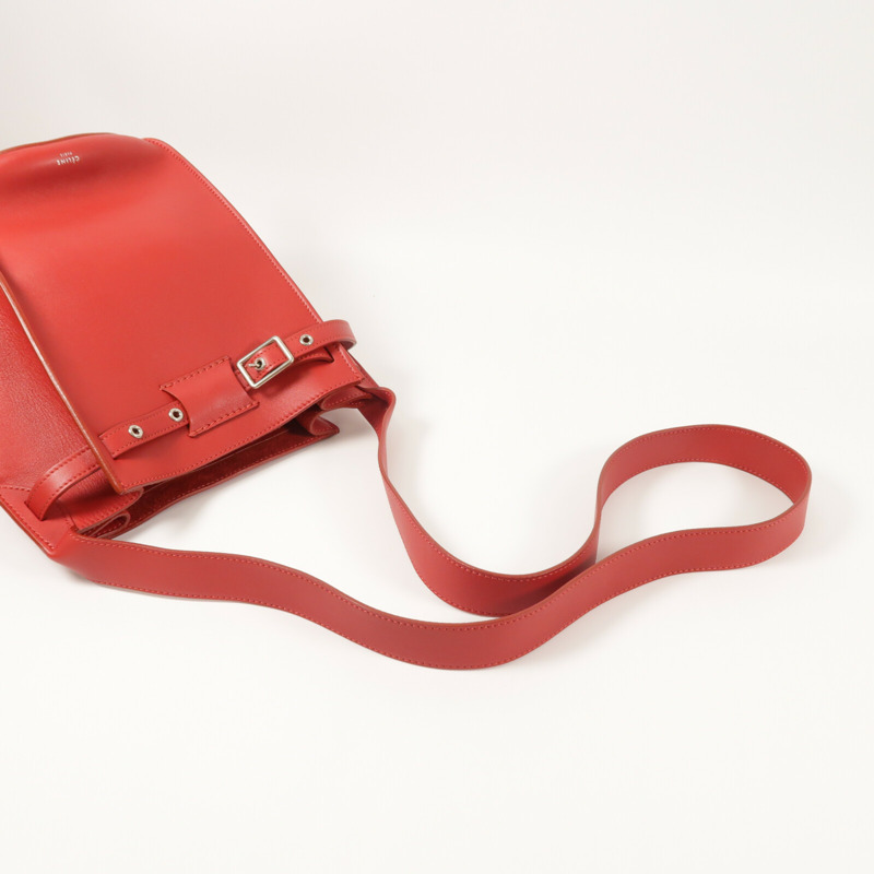 CELINE 牛皮皮革Big Bag Bucket銀扣肩背袋-6
