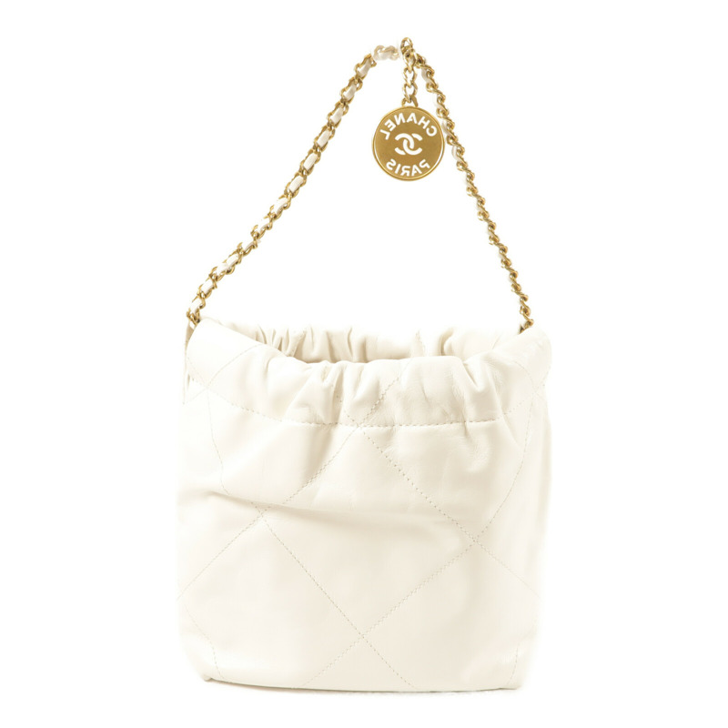 CHANEL 羊皮皮革C22 Mini金扣手挽肩背兩用袋-2