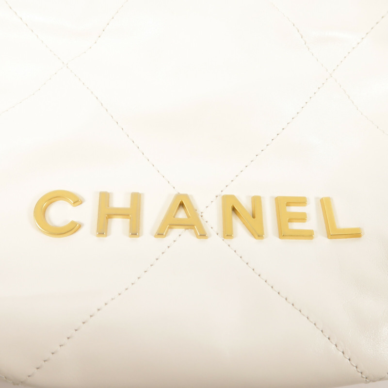 CHANEL 羊皮皮革C22 Mini金扣手挽肩背兩用袋-7