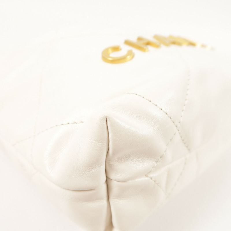 CHANEL 羊皮皮革C22 Mini金扣手挽肩背兩用袋-10