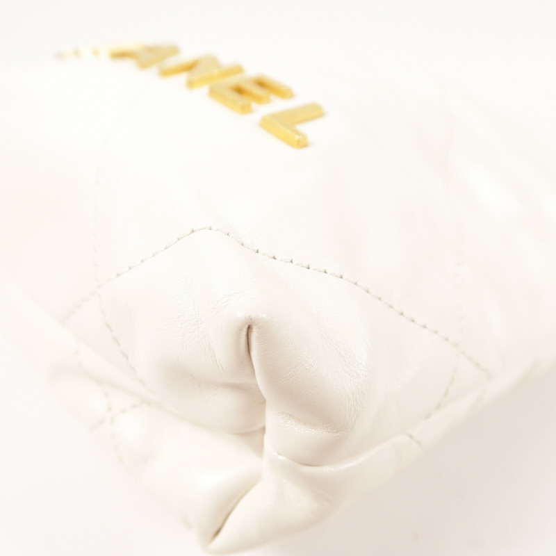 CHANEL 羊皮皮革C22 Mini金扣手挽肩背兩用袋-11