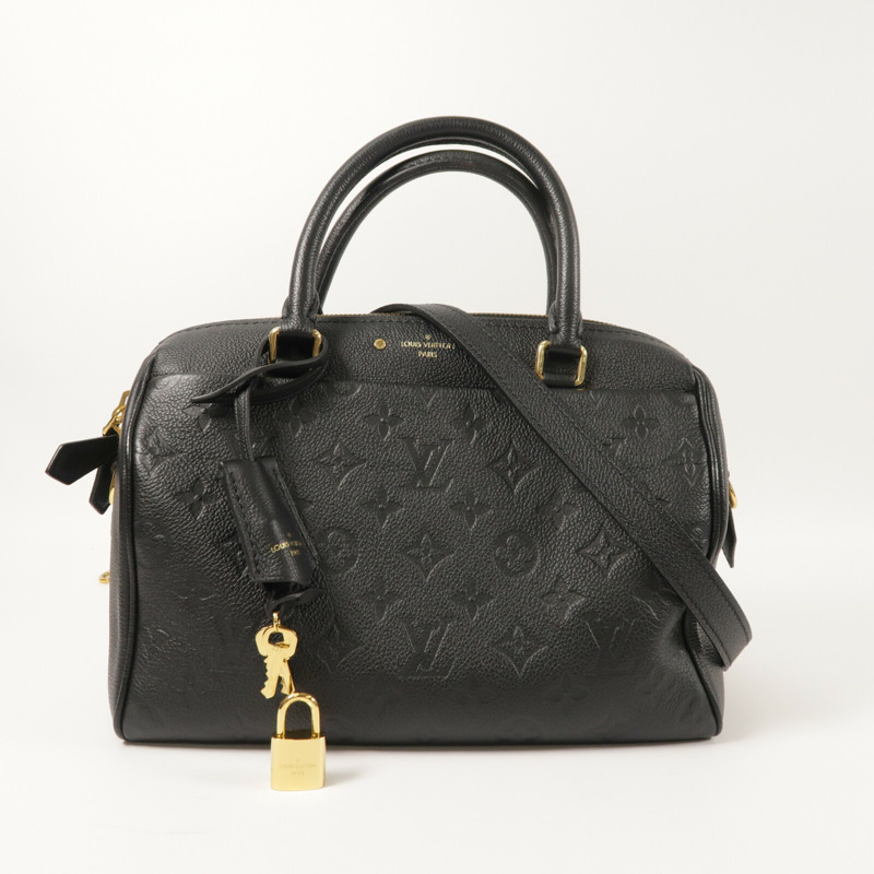 LOUIS VUITTON Monogram Empreinte Speedy Bandouliere 25金扣手挽肩背兩用袋-10