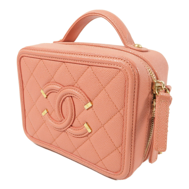 CHANEL 牛皮皮革Vanity Case金扣手挽肩背兩用袋-1