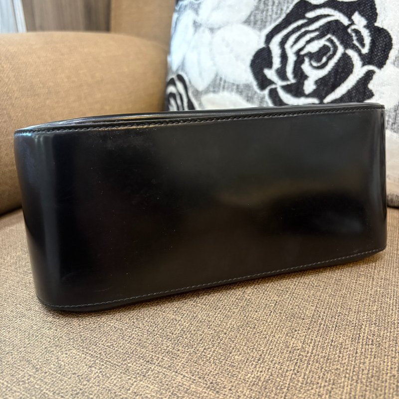 *SHIHNA名牌精品* PRADA 三角標誌亮面皮革二合一手提包-4