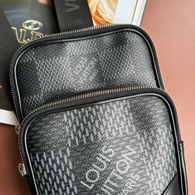 ::Louis Vuitton:: LV N50012 AMAZONE SLING BAG 黑色棋盤格斜背胸口包-1