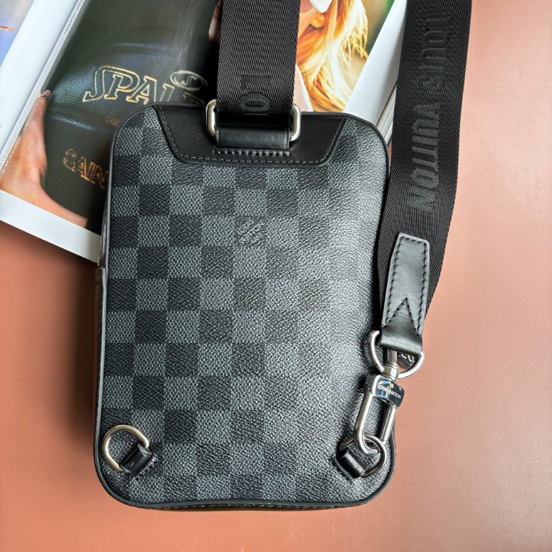 ::Louis Vuitton:: LV N50012 AMAZONE SLING BAG 黑色棋盤格斜背胸口包-3