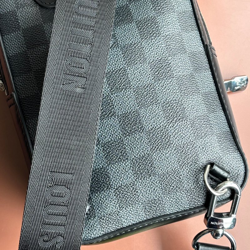 ::Louis Vuitton:: LV N50012 AMAZONE SLING BAG 黑色棋盤格斜背胸口包-21