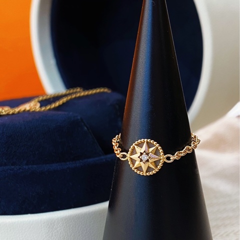 Dior罗盘镶钻链戒