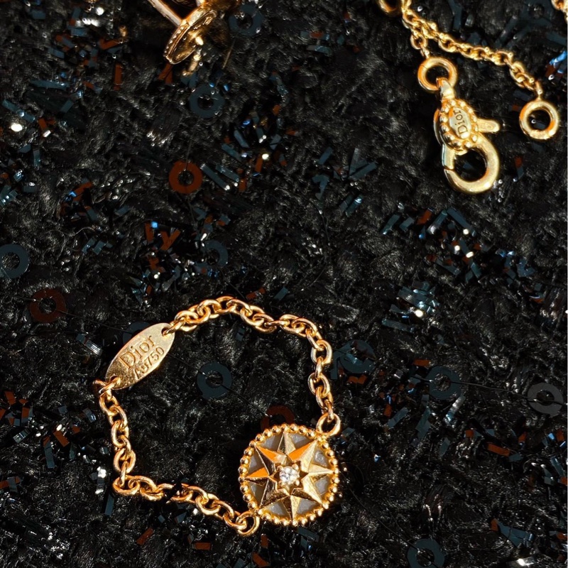 Dior罗盘镶钻链戒-1