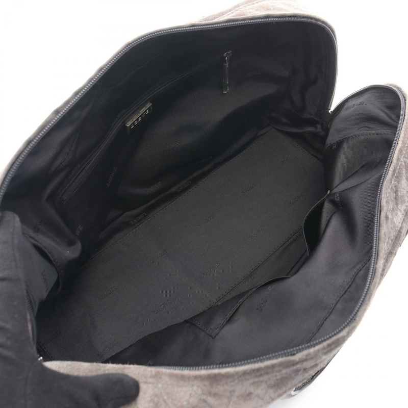 LOEWE Amazona 36 手提包 麂皮 灰色 黑色 二手 女士-2