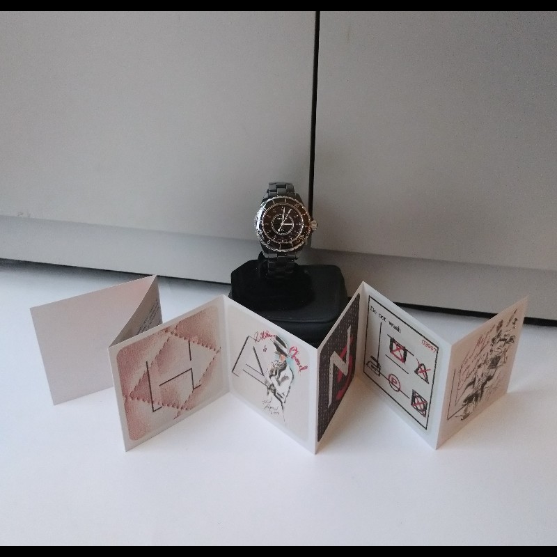 Chanel 黑陶12點紅寶女錶 J12 33MM-0