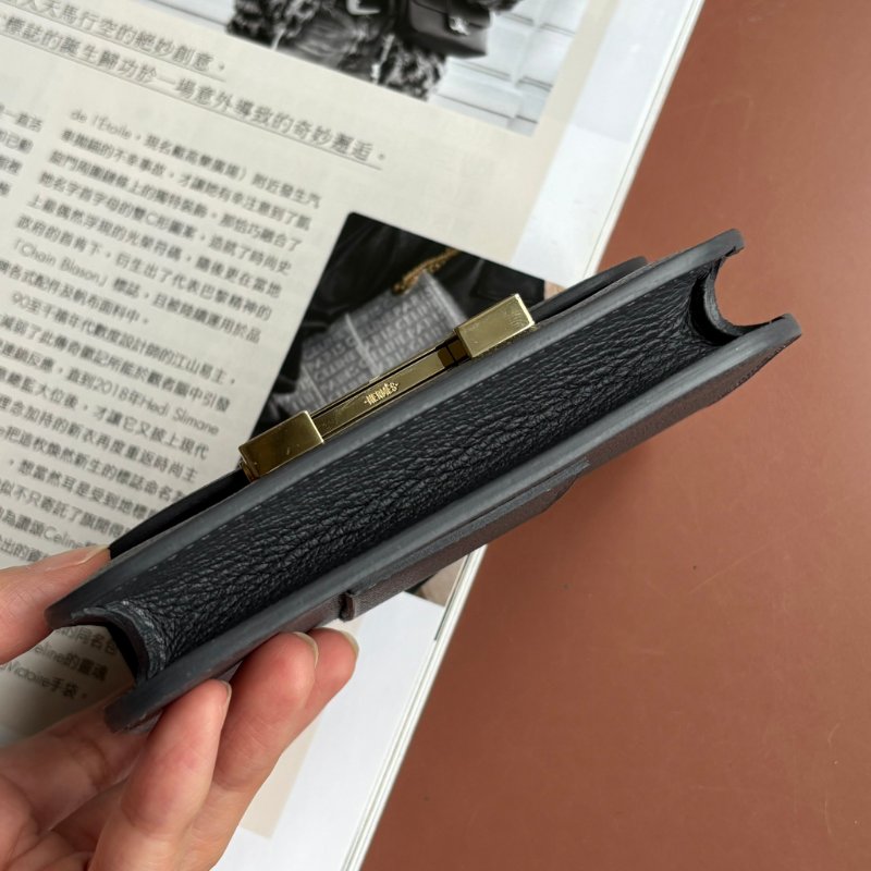 ::HERMES:: W刻灰色金釦Mini Constance康康短夾 腰包-9