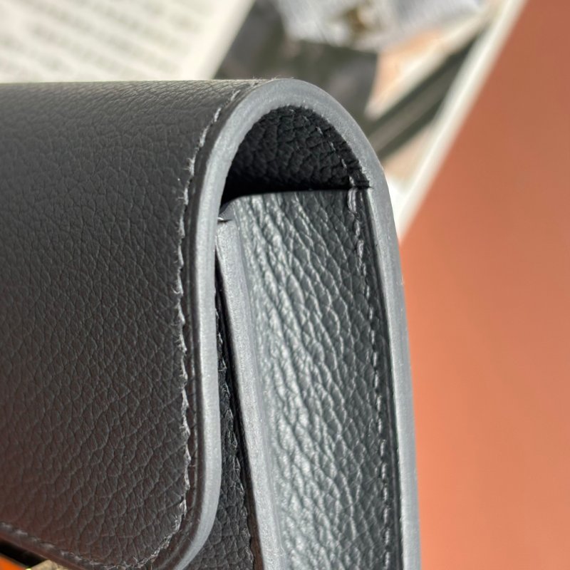 ::HERMES:: W刻灰色金釦Mini Constance康康短夾 腰包-19