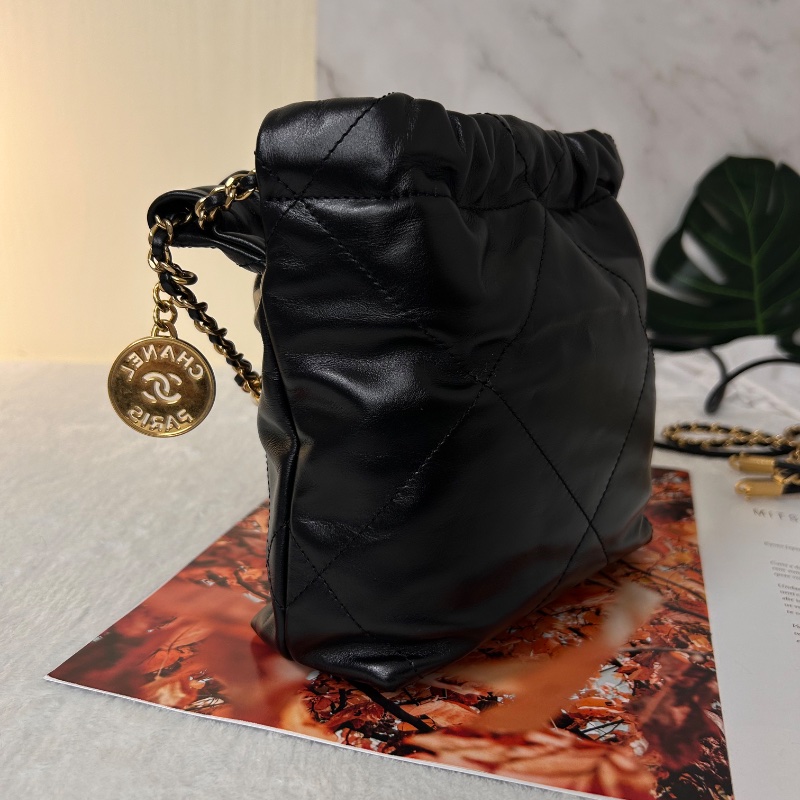 Chanel 22 迷你束口包仿珍珠 晶片水桶包-9