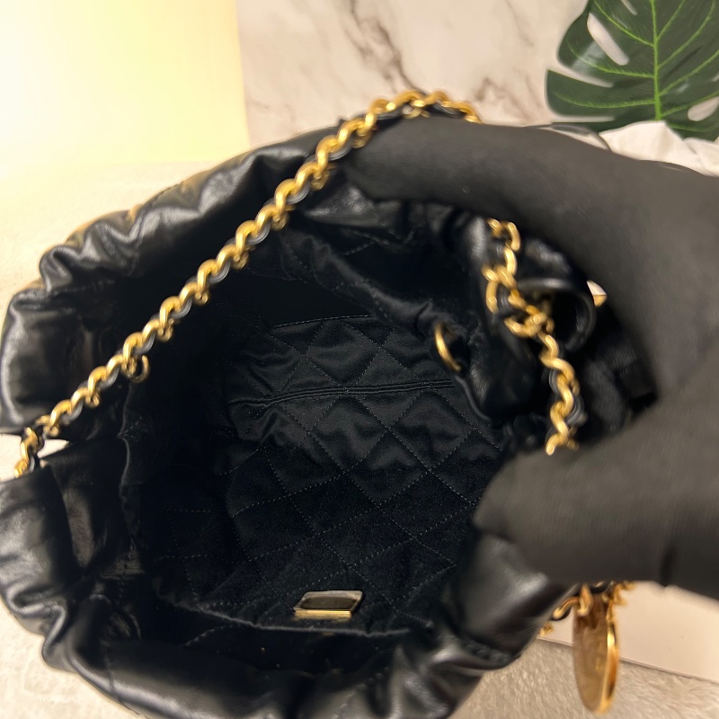 Chanel 22 迷你束口包仿珍珠 晶片水桶包-13