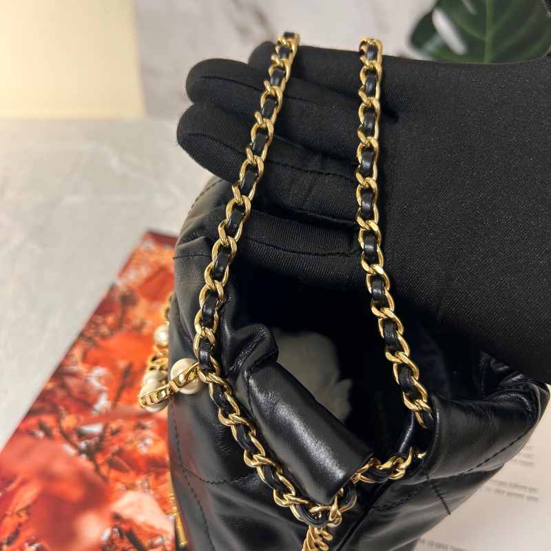 Chanel 22 迷你束口包仿珍珠 晶片水桶包-26