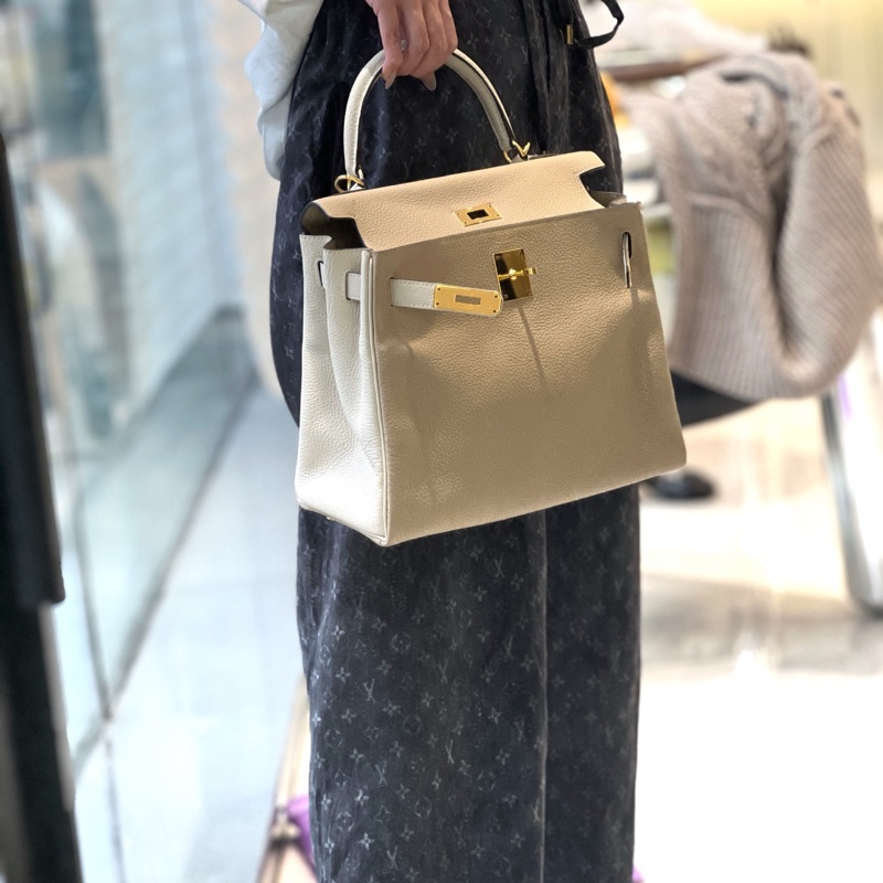 kelly28 奶昔白拼S2风衣灰-7