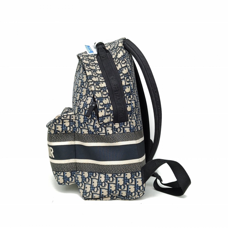 DIOR Diortravel雙肩包大號藍色帆布印花字母刺繡-1