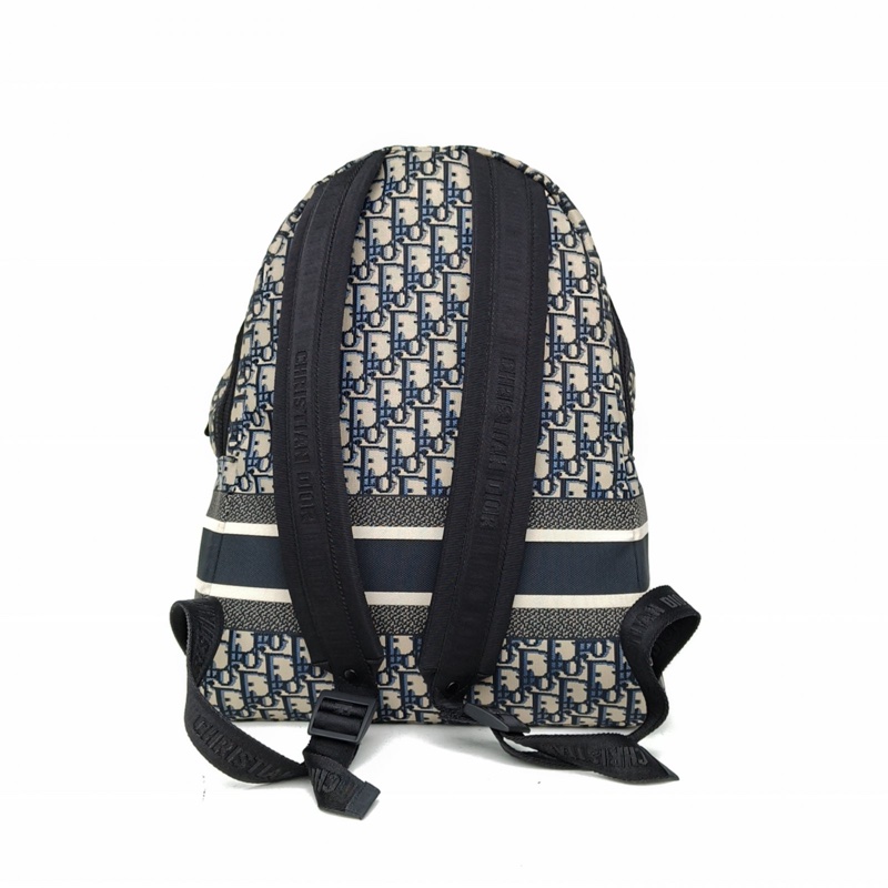 DIOR Diortravel雙肩包大號藍色帆布印花字母刺繡-2