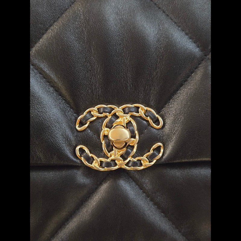(近新閒置品)Chanel19中號黑金-3