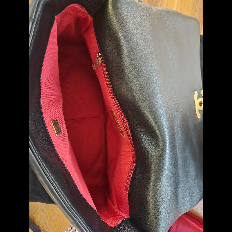(近新閒置品)Chanel19中號黑金-4