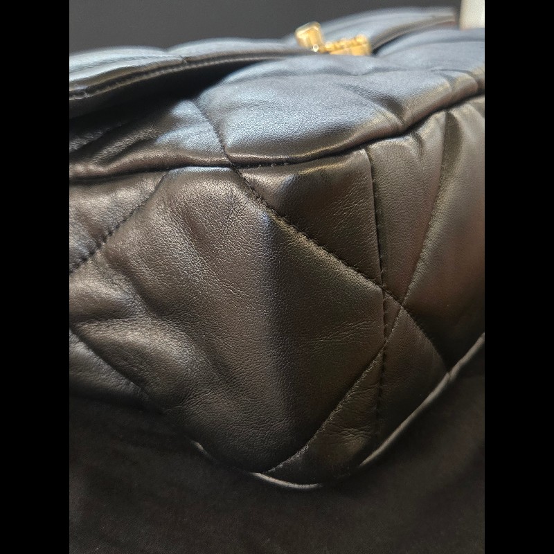 (近新閒置品)Chanel19中號黑金-5