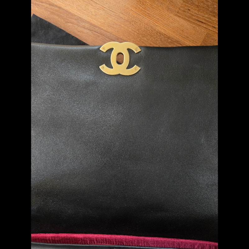 (近新閒置品)Chanel19中號黑金-14