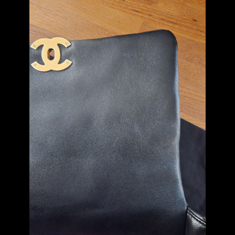 (近新閒置品)Chanel19中號黑金-15
